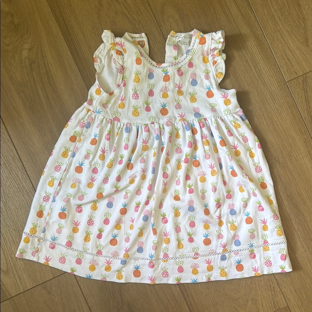 Kissy Kissy White Pleated Sundress with Flutter Sleeves